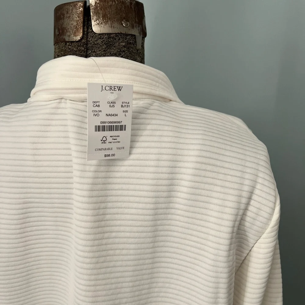 J.Crew White Ribbed Pullover - Picture 6 of 8